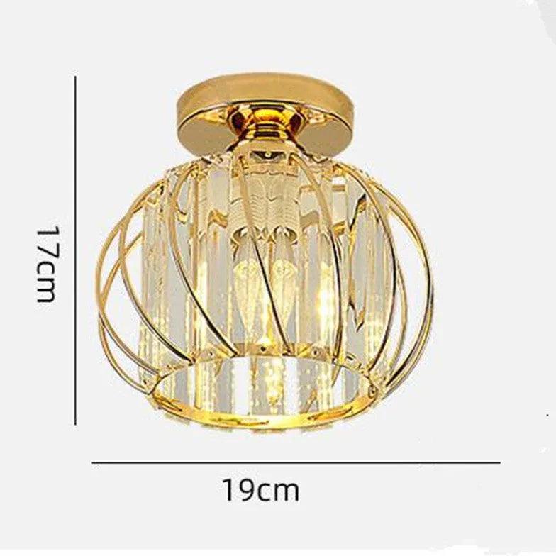 Lantern Iron Frame Crystal Flush Ceiling Lights Modern Design - Rebooters