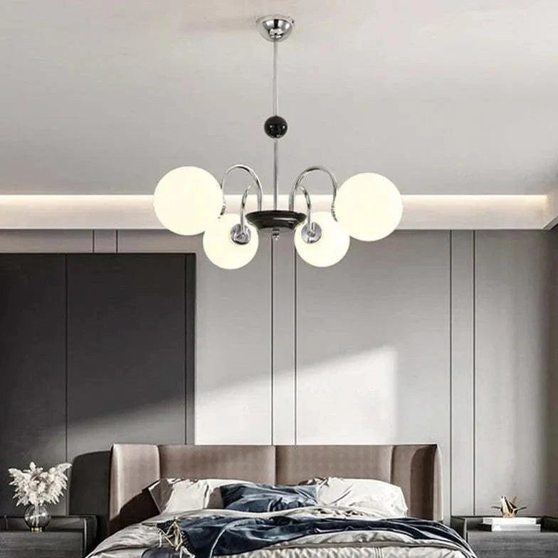 Adjustable White Glass Modern Chandelier for Stylish Lighting | Rebooters - Rebooters