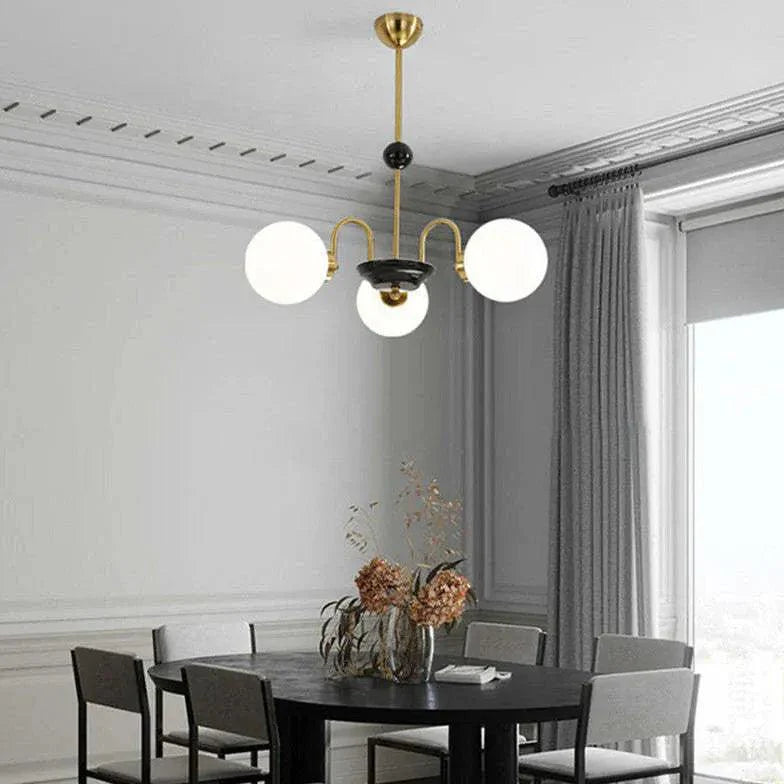 Adjustable White Glass Modern Chandelier for Stylish Lighting | Rebooters - Rebooters