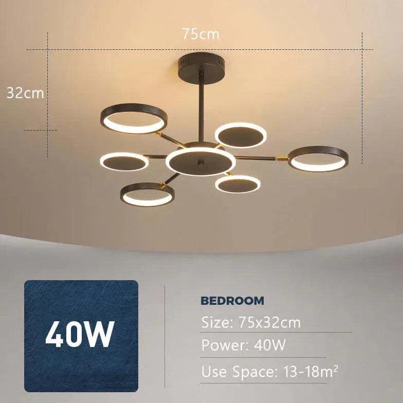 Multi-Ring Structure Black LED Pendant Light for Modern Homes | Rebooters - Rebooters