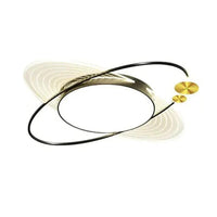 Black Metal Ring Bedroom Flush Ceiling Lights 22.8 Inch - Rebooters