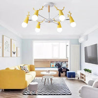 Multi-Armed Deer Head Wooden Chandelier for Stylish Decor | Rebooters - Rebooters