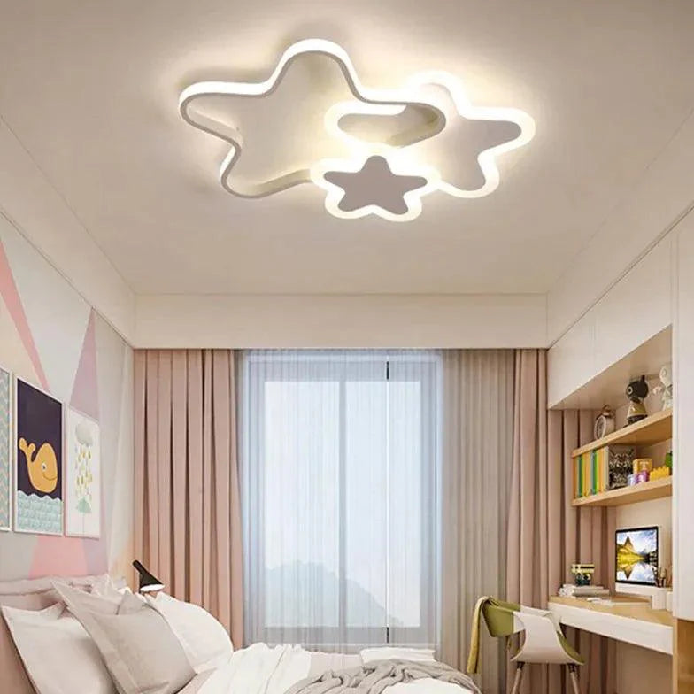 Pink Star Bedroom LED Flush Ceiling Lights for Kids Room - Rebooters