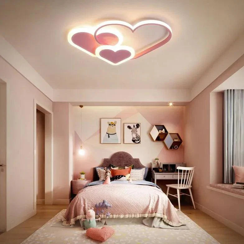 Pink Star Bedroom LED Flush Ceiling Lights for Kids Room - Rebooters