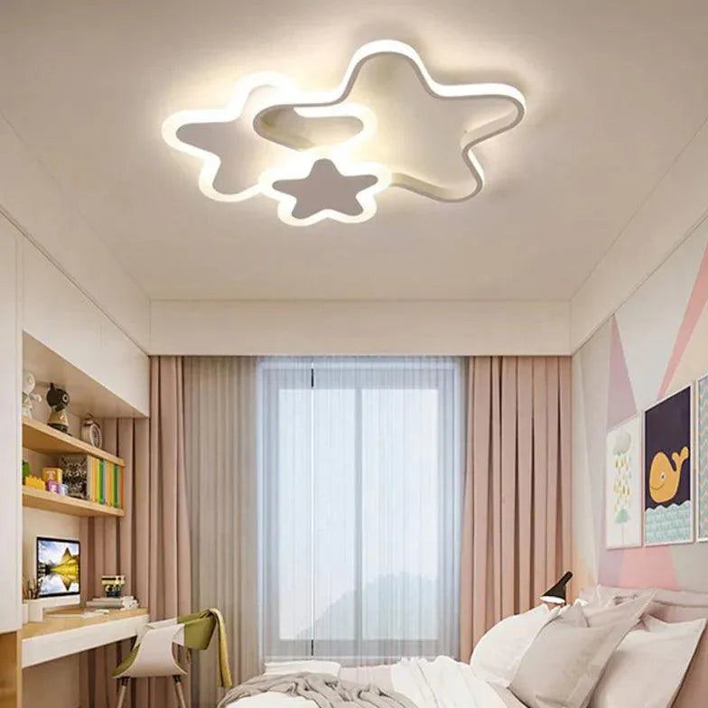 Pink Star Bedroom LED Flush Ceiling Lights for Kids Room - Rebooters