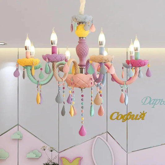 Colorful Cartoon Style Candle Holder Bedroom Chandelier Lamp | Rebooters - Rebooters