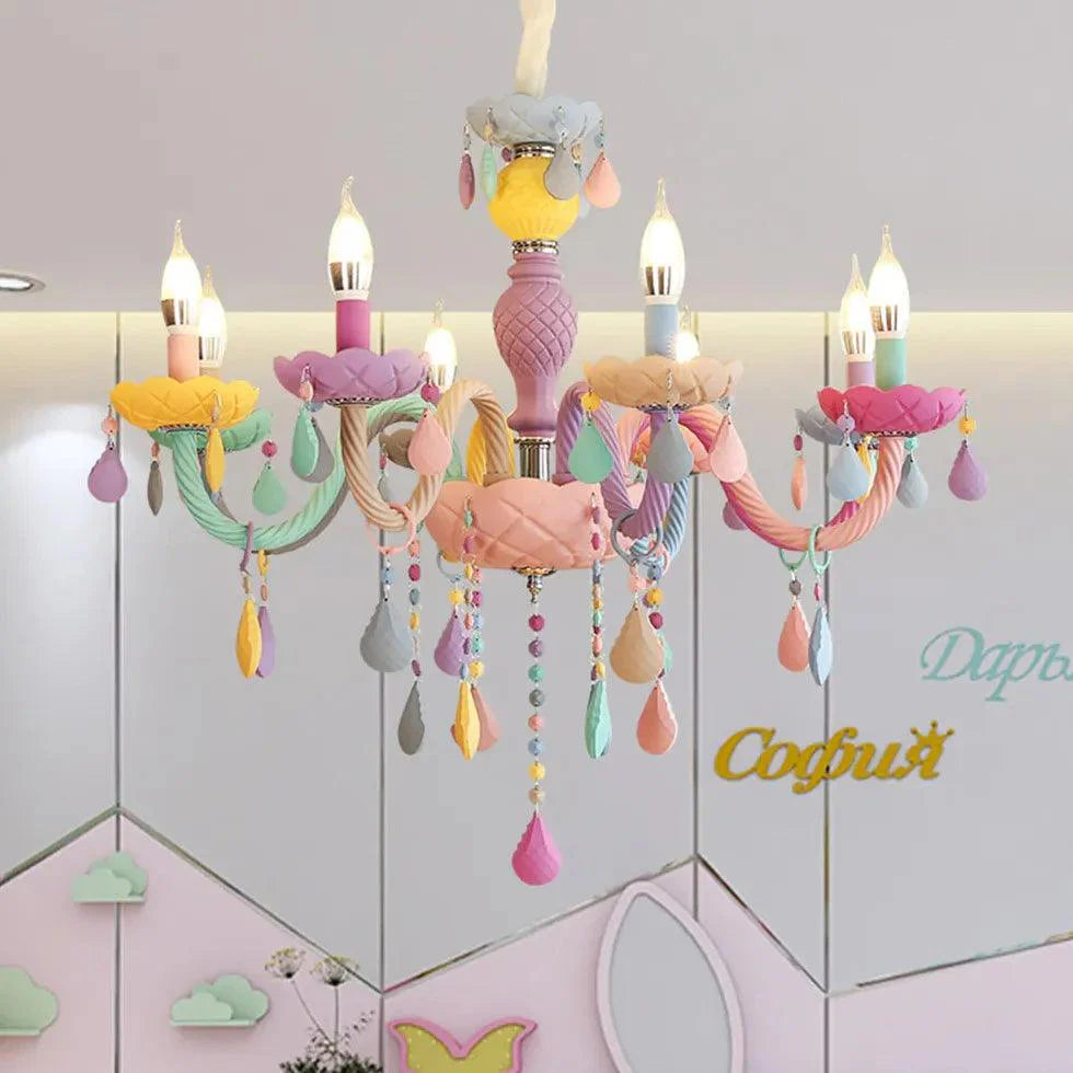Colorful Cartoon Style Candle Holder Bedroom Chandelier Lamp | Rebooters - Rebooters