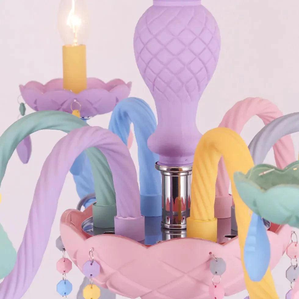 Colorful Cartoon Style Candle Holder Bedroom Chandelier Lamp | Rebooters - Rebooters