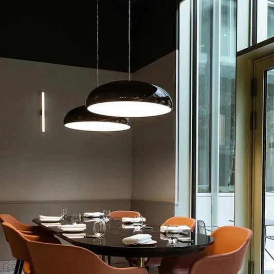 Black Smooth Led Modern Pendant Light for Indoor Spaces - Rebooters