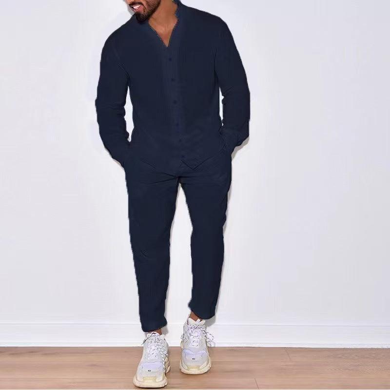 Men’s Linen Shirt and Pants Set for Comfortable Casual Wear Rebooters mens 2 piece set