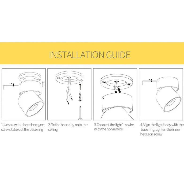 Cylindrical Adjustable Angle LED Flush Ceiling Lights for Home - Rebooters