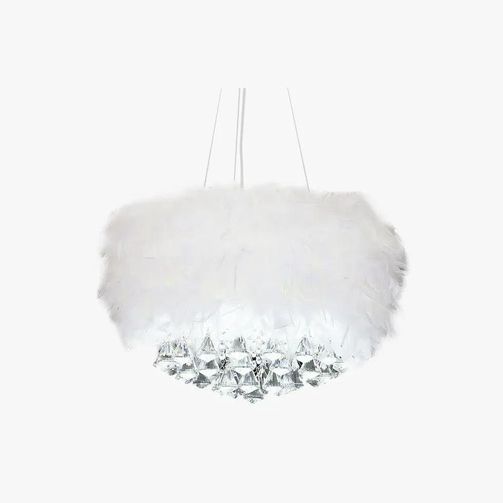 Elegant White Feather Crystal Bedroom Chandelier Light | Rebooters - Rebooters