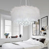 Elegant White Feather Crystal Bedroom Chandelier Light | Rebooters - Rebooters