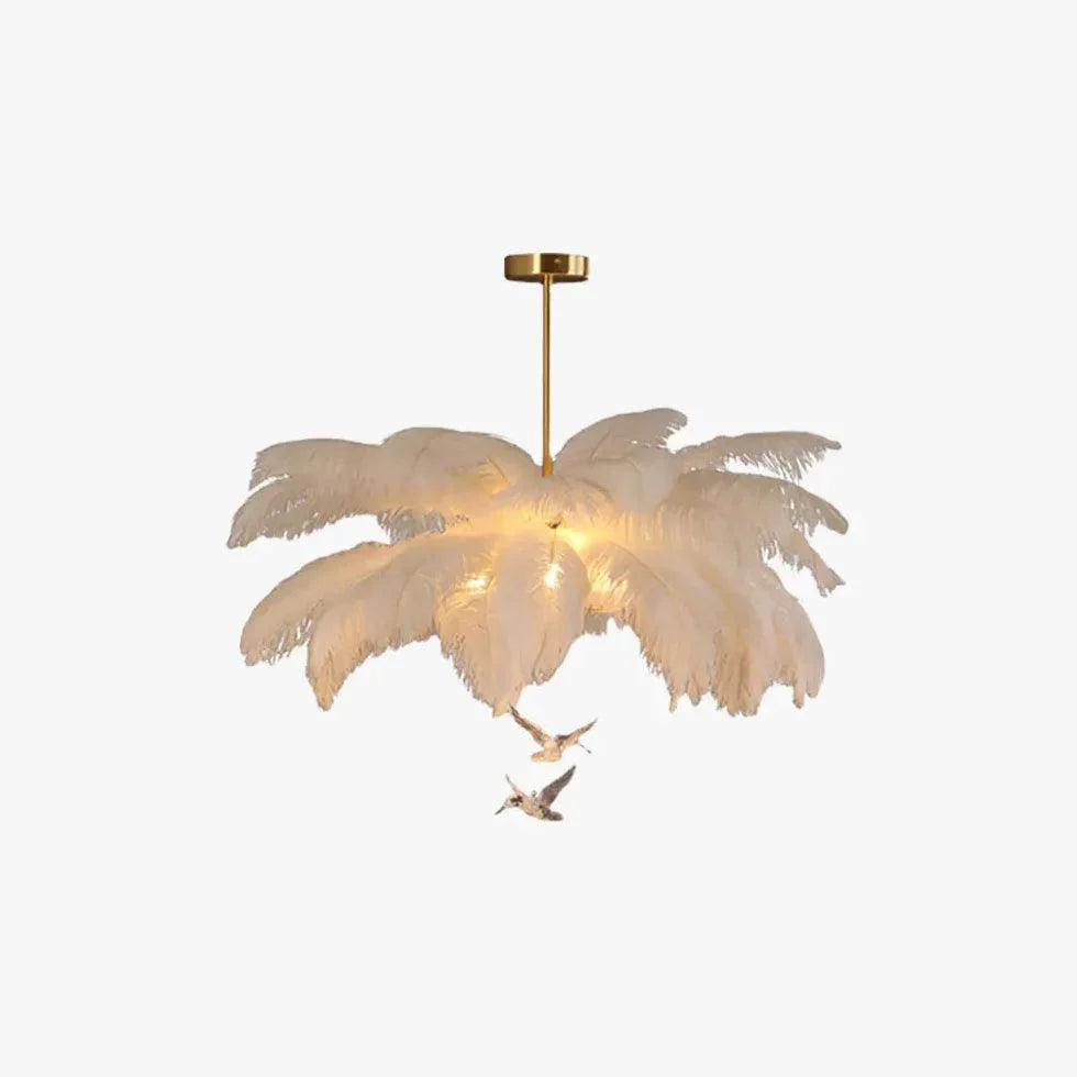 Feather Decor Design Modern White Pendant Light Chandelier | Rebooters - Rebooters