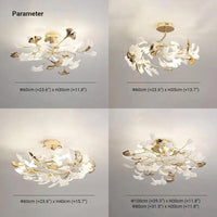 Ginkgo Leaf Gold Modern Flush Ceiling Lights for Living Room - Rebooters