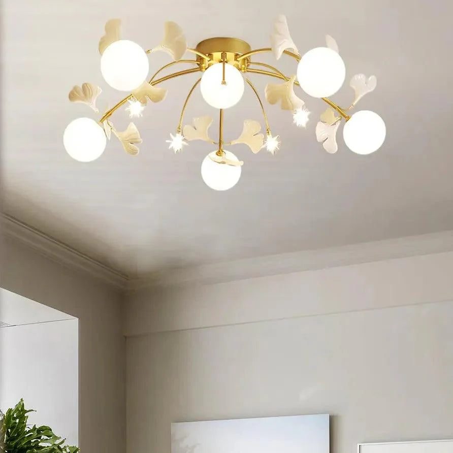 Bending Stars Bedroom Gold Flush Ceiling Lights for Indoors - Rebooters