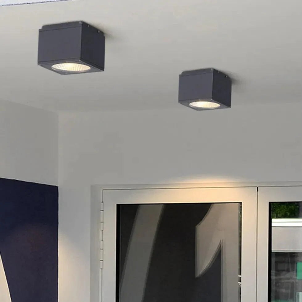 Cubic Linear Array Black Flush Ceiling Lights for Outdoors - Rebooters