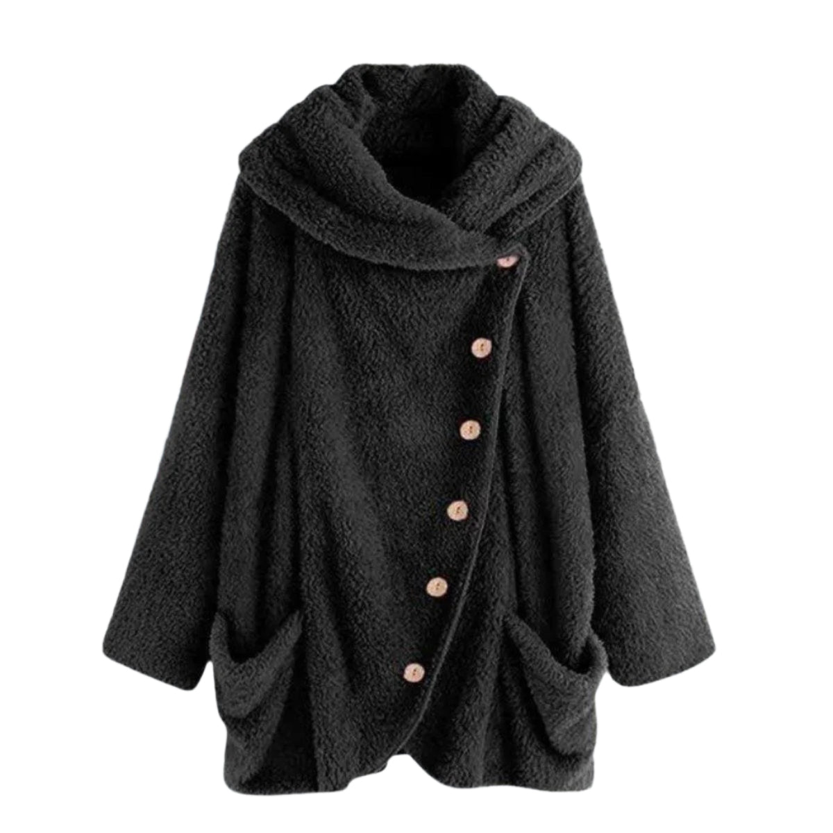 Womens Chic Oversized Wool Coat with Stylish Buttons Now - Rebooters