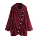 Womens Chic Oversized Wool Coat with Stylish Buttons Now - Rebooters