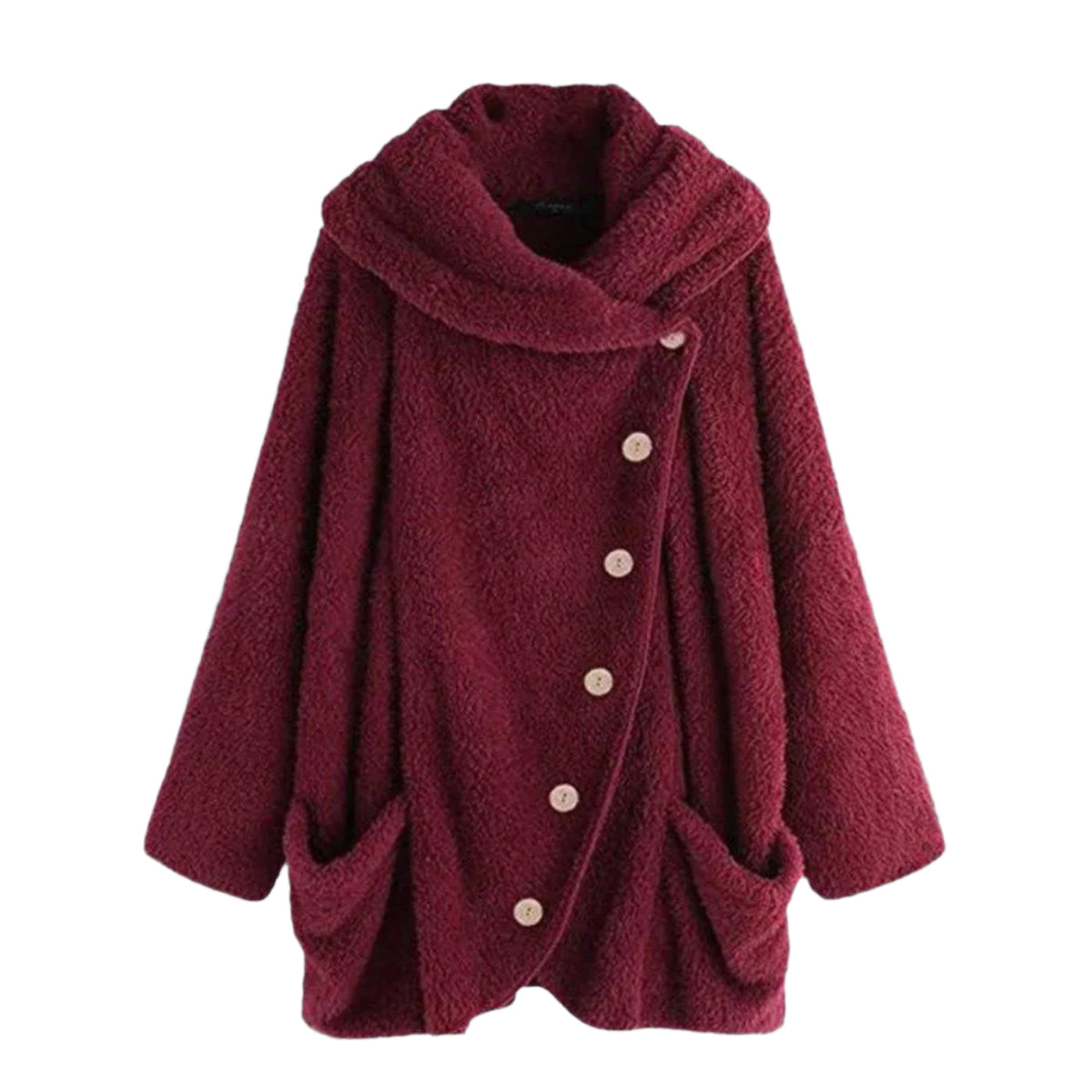 Womens Chic Oversized Wool Coat with Stylish Buttons Now - Rebooters