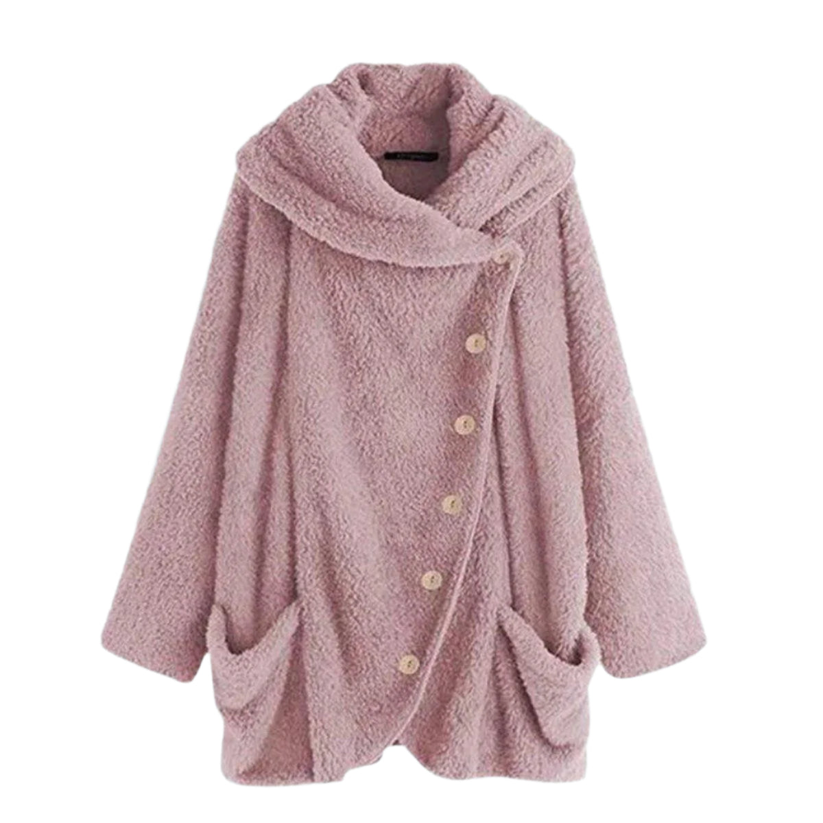 Womens Chic Oversized Wool Coat with Stylish Buttons Now - Rebooters