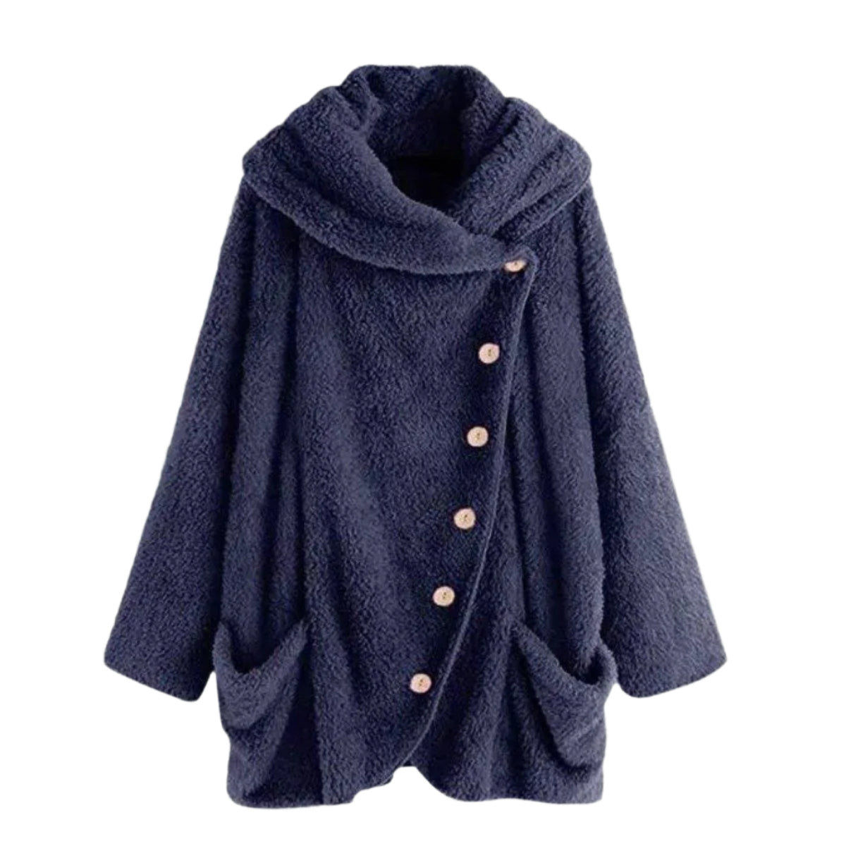 Womens Chic Oversized Wool Coat with Stylish Buttons Now - Rebooters