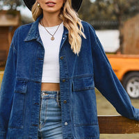 Womens Stylish Oversized Denim Jacket for a Trendy Look - Rebooters