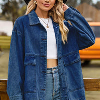 Womens Stylish Oversized Denim Jacket for a Trendy Look - Rebooters