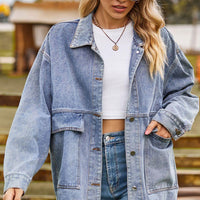 Womens Stylish Oversized Denim Jacket for a Trendy Look - Rebooters