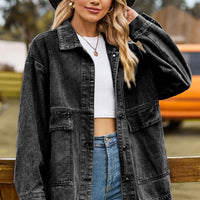 Womens Stylish Oversized Denim Jacket for a Trendy Look - Rebooters