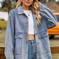 Womens Stylish Oversized Denim Jacket for a Trendy Look - Rebooters