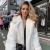 Womens Luxurious Oversized Faux Fur Wrap Coat for Winter - Rebooters