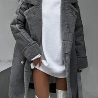 Womens Cozy Oversized Fleece-Lined Jacket for Warmth - Rebooters