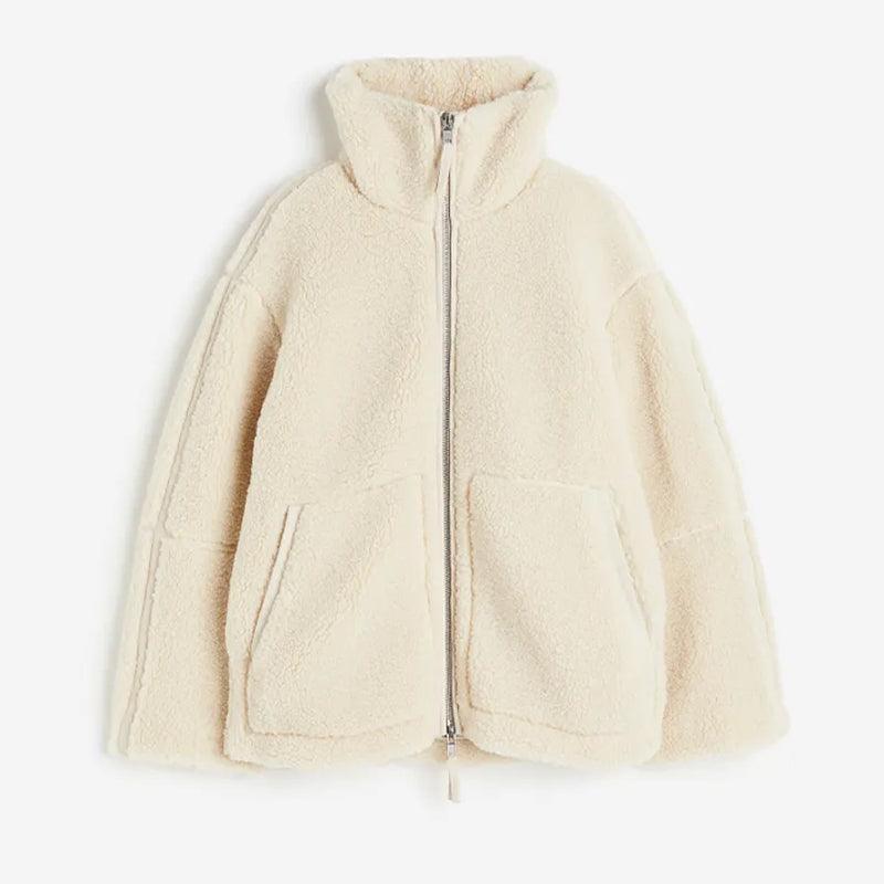 Womens Cozy Oversized Fleece Zip-Up Jacket for Comfort - Rebooters