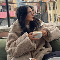 Womens Cozy Oversized Fleece Zip-Up Jacket for Comfort - Rebooters