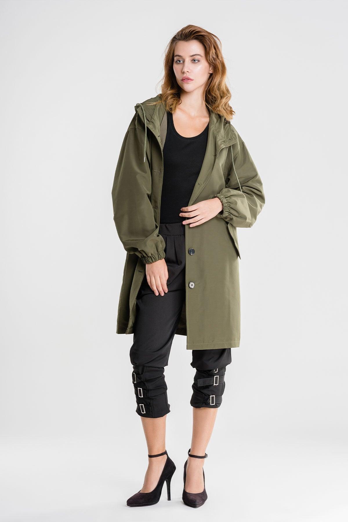 Womens Chic Oversized Hooded Trench Coat for Ultimate Style - Rebooters