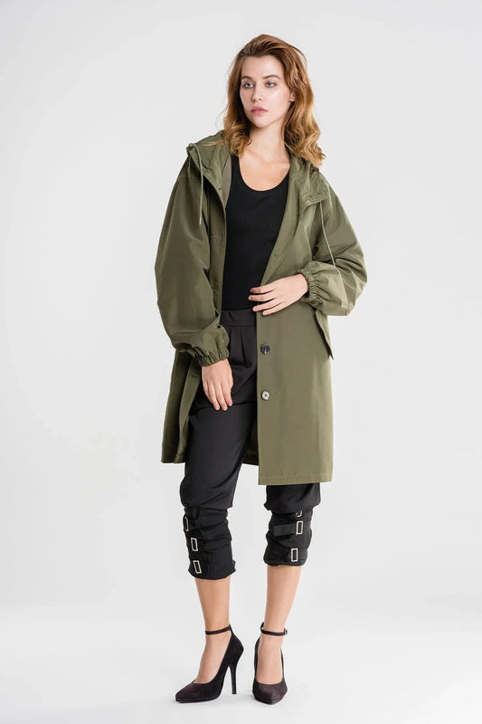Womens Chic Oversized Hooded Trench Coat for Ultimate Style - Rebooters
