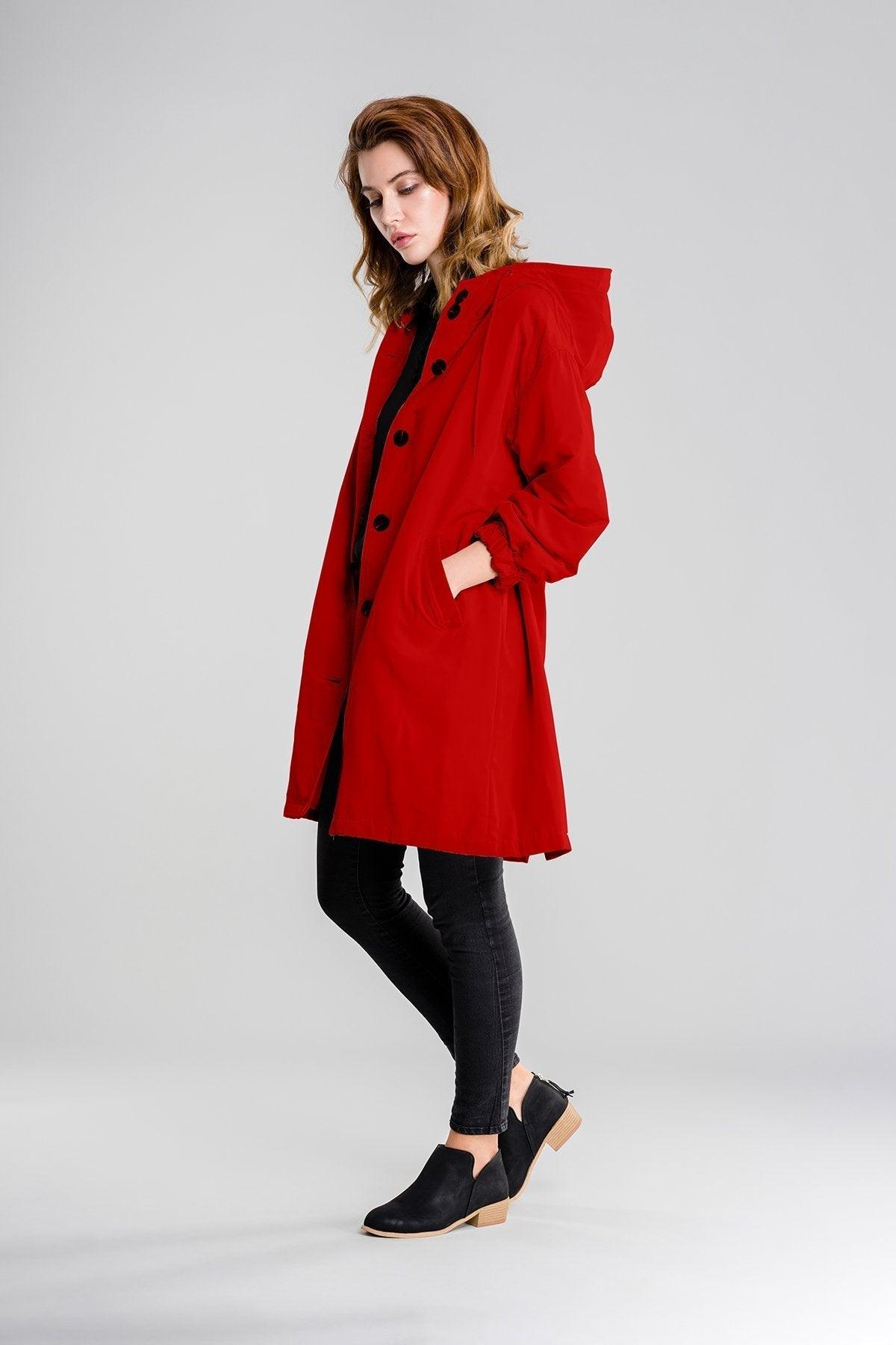 Womens Chic Oversized Hooded Trench Coat for Ultimate Style - Rebooters