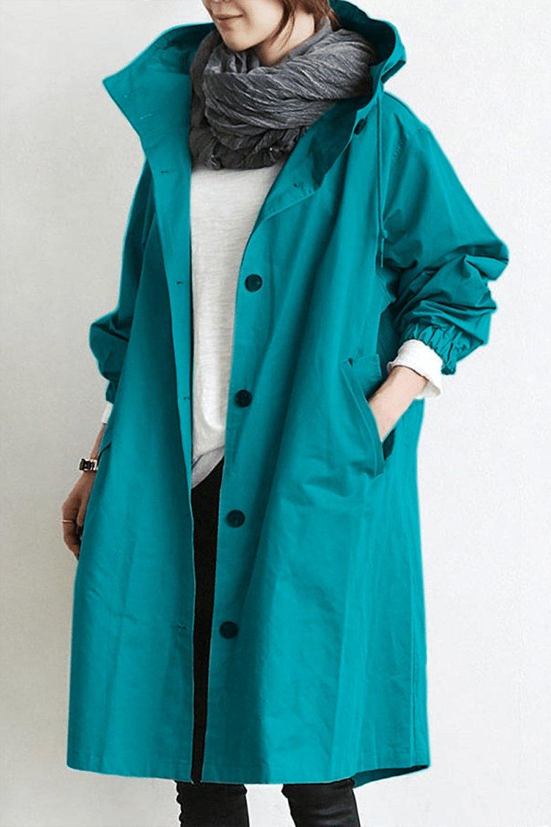 Womens Chic Relaxed Fit Rain Parka Trench Coat for Style - Rebooters