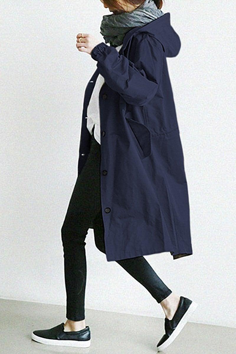 Womens Chic Relaxed Fit Rain Parka Trench Coat for Style - Rebooters