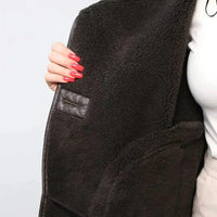 Womens Cozy Oversized Shearling-Lined Jacket for Comfort - Rebooters