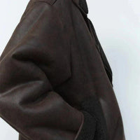Womens Cozy Oversized Shearling-Lined Jacket for Comfort - Rebooters