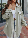 Womens Cozy Oversized Sherpa Button-Up Jacket for Comfort - Rebooters