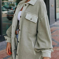 Womens Cozy Oversized Sherpa Button-Up Jacket for Comfort - Rebooters