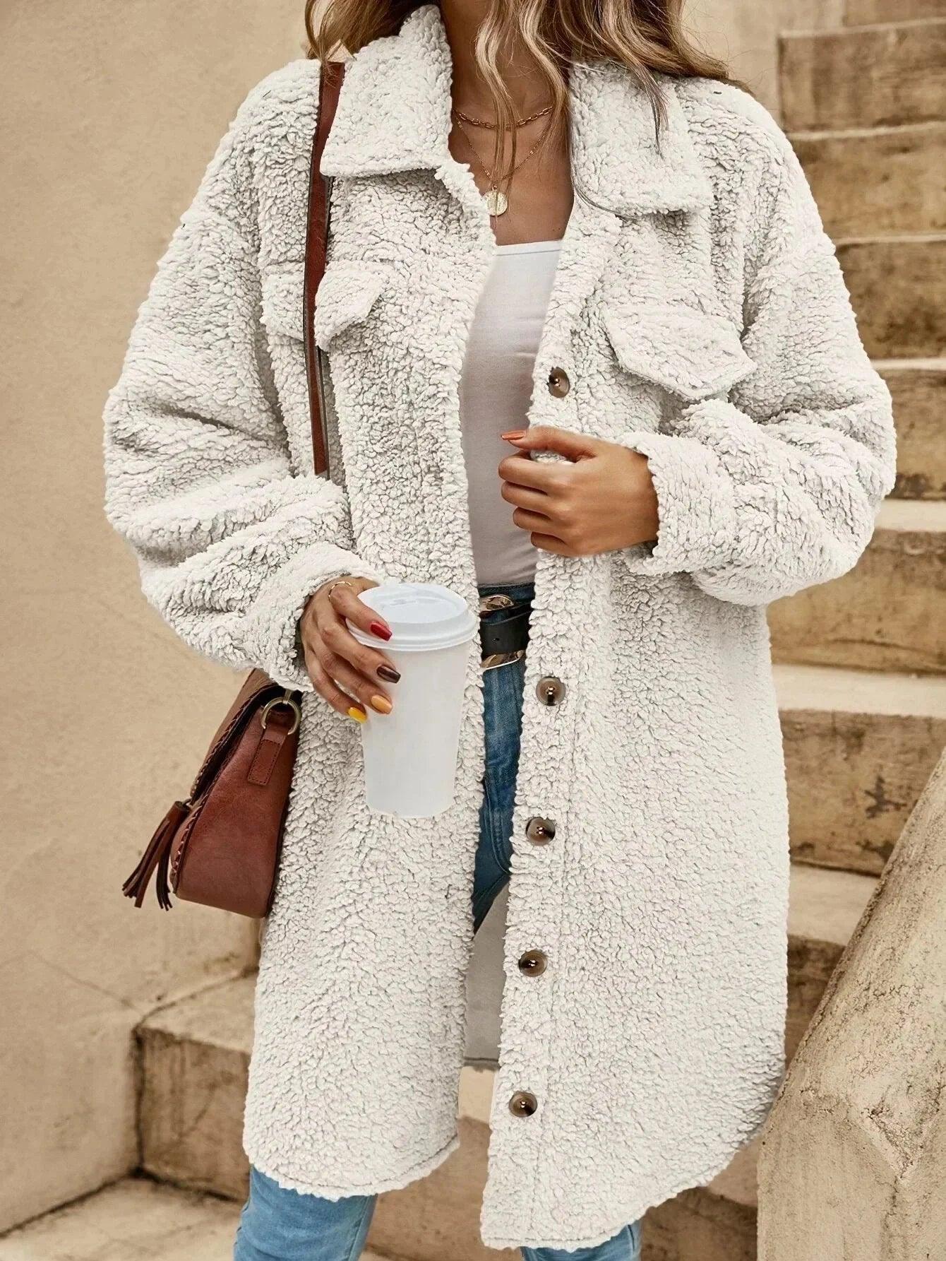 Womens Luxuriously Plush Oversized Teddy Coat for Chic Comfort - Rebooters