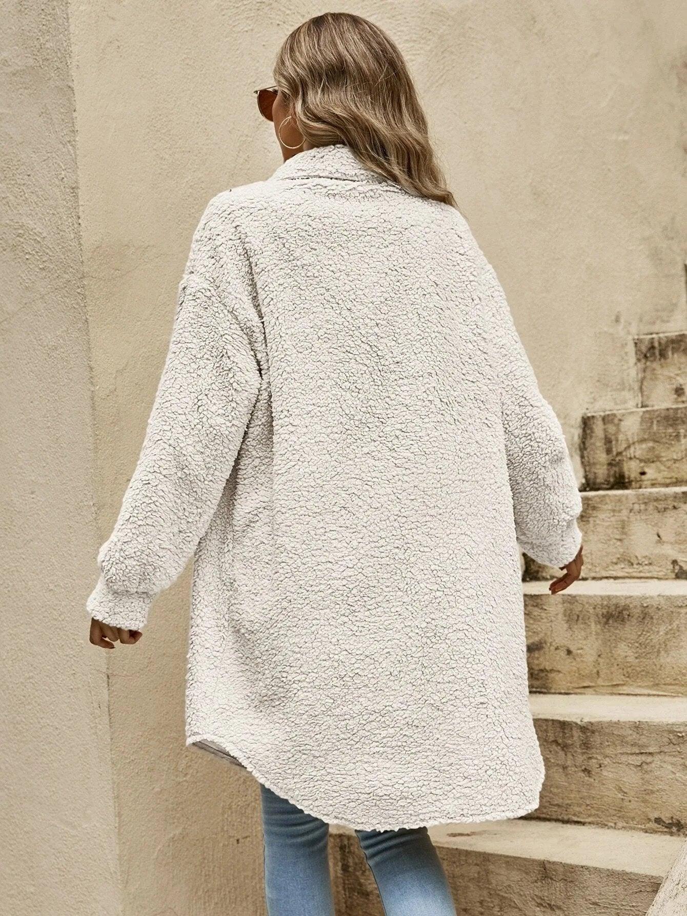 Womens Luxuriously Plush Oversized Teddy Coat for Chic Comfort - Rebooters