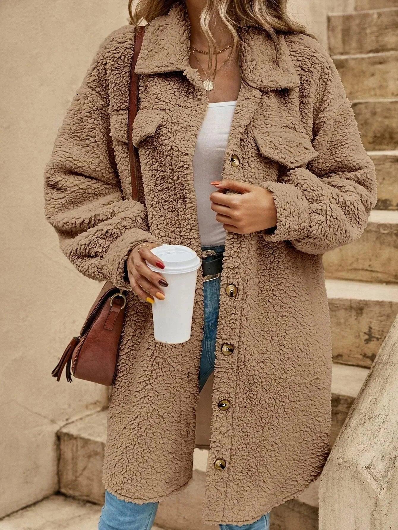 Womens Luxuriously Plush Oversized Teddy Coat for Chic Comfort - Rebooters