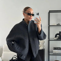 Womens Chic Oversized Wool Jacket for Ultimate Cozy Style - Rebooters
