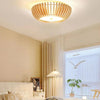 Pastoral Stripes Bedroom Wooden Flush Ceiling Lights 39W - Rebooters