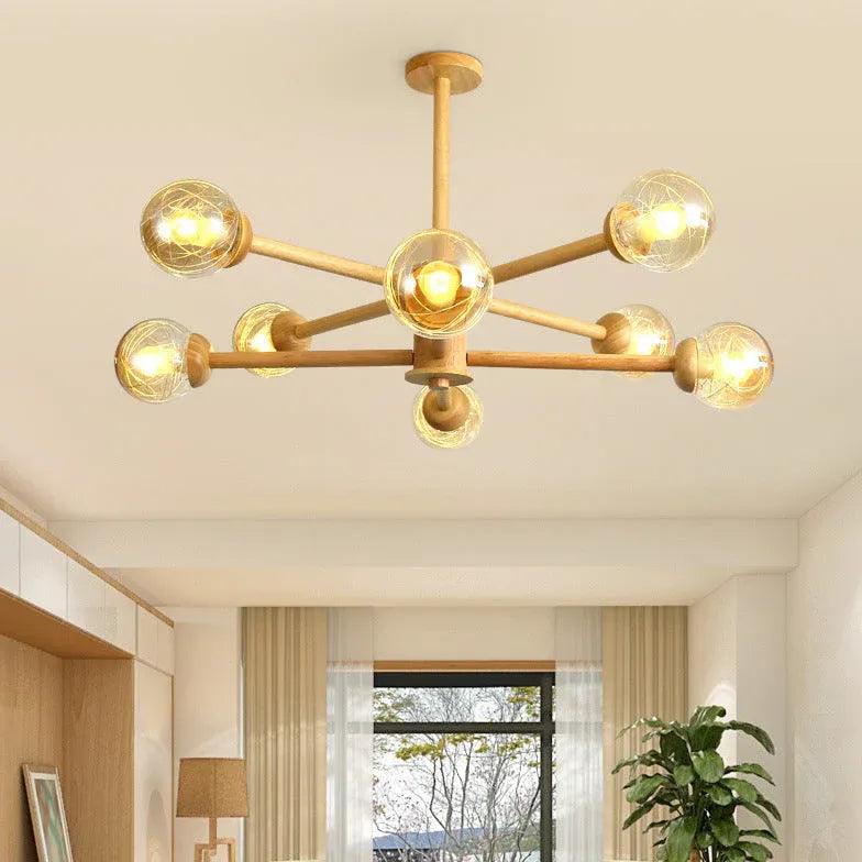 Bubble Wooden for Living Room Pendant Light Fixture - Rebooters